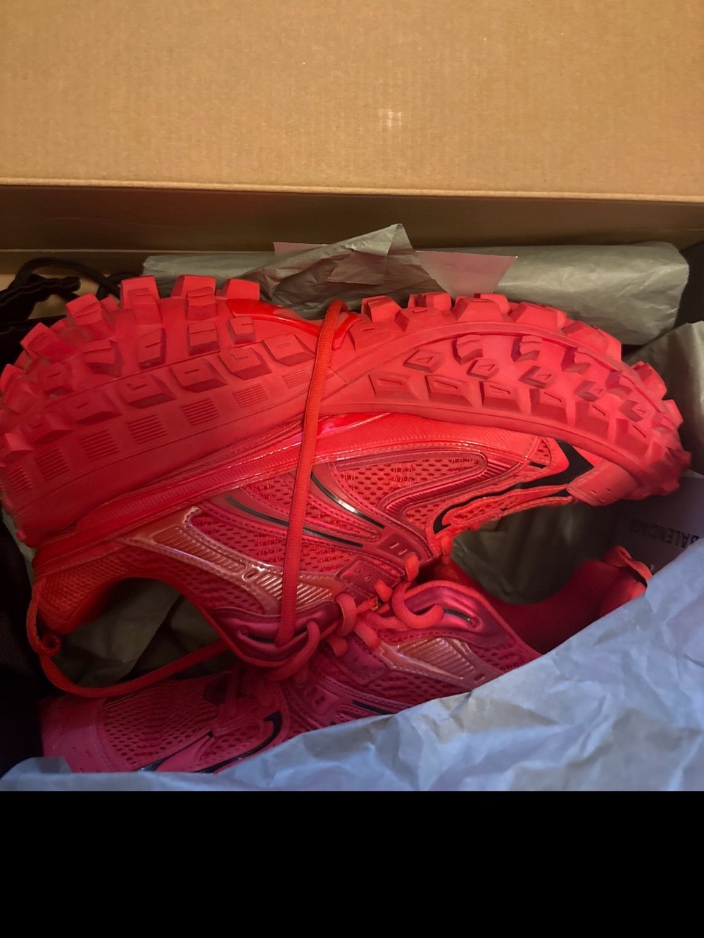 Balenciaga Men’s size 10 Vibrant Red Trail Sneakers
